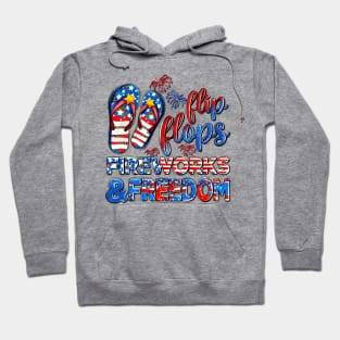 Flip Flops Fireworks And Freedom, USA Flag, 4th Of July, Independence Day Hoodie